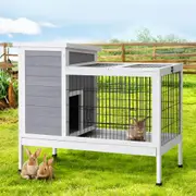 Rabbit Hutch Wooden Ferret Cage Habitat House Outdoor Large