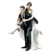 WEDDINGSTAR Playful Football Piggy Back Bride and Groom Figurine Cake Topper ...