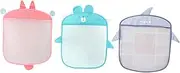 Abaodam 3Pcs Bath Organizer Mesh Storage Bag Quick Dry Wall Hanging Net Bag for Convenient Bath Storage Grey