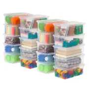 20 Pack, 5 Qt Plastic Storage Bins w Lids Clear Stackable Totes Containers Home