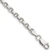 7 Inch Sterling Silver 3.5mm Diamond-Cut Rolo Chain