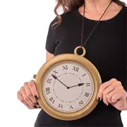 White Rabbit Costume Gold Clock