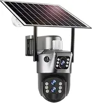 6K 12MP Solar Cameras 4G Sim Outdoor Three Lens 10x Zoom Surveillance IP CCTV AI Tracking Camara 360 Security Cam V380(6K 10xZoom No Card)
