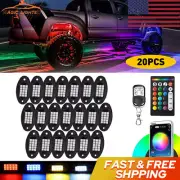 20 Pods RGB LED Rock Light Kit Underbody Neon Light Bluetooth App Remote Control (for: Porsche)