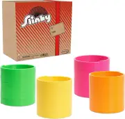 Slinky the Original Walking Spring Toy, Plastic Giant Slinky 4 Pack, by Just Pla