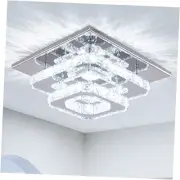 Mini Chandelier LED Crystal Ceiling Light 2 Layers Flush Mount Ceiling Light