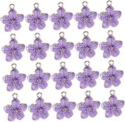 [UTHCLO] 20pcs Mini Cherry Blossom Charms Diy Jewelry Making Supplies Open Bezel Pendants for Bracelets Earring Charms