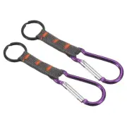 Belt Keeper Key Ring, 2Pcs Nylon Webbing Strap Key Chain Rotate Hook, Purple