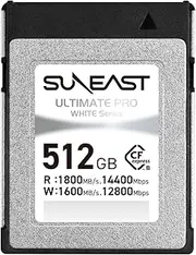 SUNEAST (Japan) Ultimate PRO White Series 512GB Cfexpress Type B Memory Card Read: 1800MB/s Write: 1600MB/s with TLC NAND