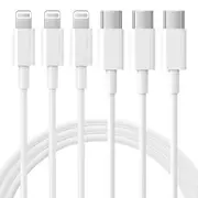 [3-Pack] 2m/6FT iPhone Fast Charger Cable USB-C Power Delivery Charging Cord for iPhone 14/13/12/11 Pro XS Max / iPad, White