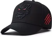 [Ethnocal] Tiger Hat Trucker Snapback Animal Cap Dad Hats Cool Hip Hop Sports Fan Baseball Cap Embroidered Tennis Caps for Men Women, Black Tiger, One Size