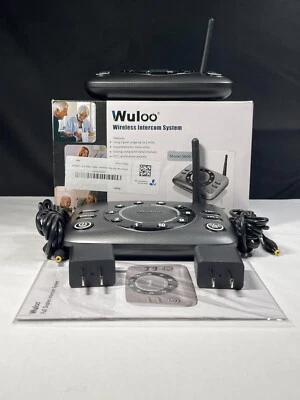 Wuloo S600-P2 Black Gray Full Duplex Wireless Intercom System 2 Pack