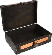 jojofuny Box Retro Wooden Keepsake Box with Lock Vintage Decorative Storage Chest for Wedding Cards and Home Decor Crafting Organizer for Personal Items and Memories