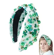 [Generic] St Patrick Headbands for Girls,Irish Holiday Headband - St Patrick's Day Headbands Irish Green Shamrock Knotted Hair Accessories for Women Girls