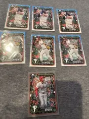 LOT OF 7 2024 Topps Holiday Phillies SP Variation & Silver Harper Turner Stott