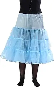 [BellaSous] Tea Length 25" Women Petticoat Nylon Yoke Underskirt Vintage Dresses, Poodle Skirts Rockabilly