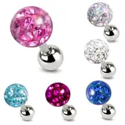 Surgical Steel CZ Crystal CARTILAGE Bar Tragus Helix Piercing Ear Stud Earrings