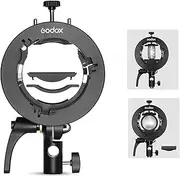 Godox S2 Speedlite Bracket for Bowens Mount, S-Type Holder Updated Version for Godox AD200Pro AD200 V1 V860II V860III V850II TT685II TT600 TT520II TT350 Speedlite Flash, Snoot Softbox with USB Light