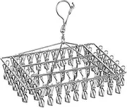 Leona Co 50 Pegs Stainless Steel Clothes Drying Rack Laundry Drip Hanger Metal Clothespins Underwear Lingerie Sock Hat Large Heavy Duty Portable Indoor Outdoor Dryer (1)