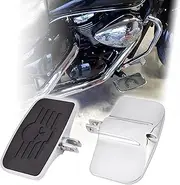 Kinglemc Front Rear Rider Passenger Floorboard FootPeg for Honda, Suzuki, Triumph,CAN-AM, Gold Wing (Skull 7.9 * 4.5", Silver)