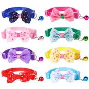 Bow Tie Cat Dog Kitten Collar with Bell Adjustable - Multiple Colorus Available
