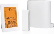 Real-time Rainfall Detection Kit Warm Light Back Light Digital Rain Gauge Temperature&Humidity Weather Tester, Including Mainframe, Rain Bucket And Temperature Sensor(White)