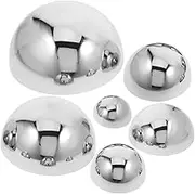 TOYANDONA 6pcs Polished Stainless Steel Reflective Hemisphere Balls for Garden Decor Durable Steel Mirror Half Balls Unique Accent for Home and Landscape Design