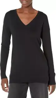 Amazon Essentials Women's Lightweight Long-Sleeve V-Neck Tunic Sweater 4X BLACK
