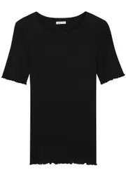 Skall Studio Edie Pointelle-knit Cotton top - Black - XL XL
