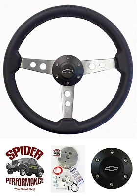 88-94 Suburban Blazer Chevy pickup steering wheel BOWTIE 14" CLASSIC LEATHER