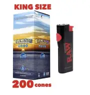 elements organic rice KING size pre rolled cone +RAW PHOENIX ULTIMATE LIGHTER