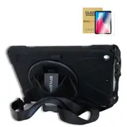 StylePro, Shockproof Case With Screen Protector, Hand and Shoulder Strap And Stand For iPad 7th, 8th & 9th gen, 10.2, Black