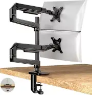 Dual Monitor Stand for Desk, Vertical Dual Monitor Mount with Wide Range of Moti