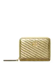 Tory Burch Kira Metallic Moto Quilted Leather Wallet