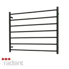 Radiant RTR08 Heated Towel Rail-900 x 750mm-Matte Black-Bottom Left Wiring