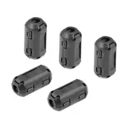 5mm Ferrite Cores Ring Clip-On RFI EMI Noise Suppression Filter Clip Black 5pack