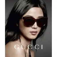 在飛比找Yahoo奇摩購物中心優惠-GUCCI- 全智賢廣告款 貓眼太陽眼鏡(琥珀色) - GG