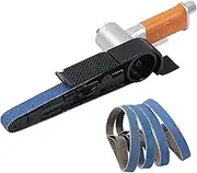 Air Belt Sander 3/4" x 20-1/2" Belt Size Pneumatic Tool with 12pc Belts (#40, #60, #80 & #120), Good for Deburring, Sanding and Finishing (3/4" x 20-1/2" Sander)