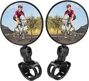 KuyatE Bicycle handlebar rearview mirror, mountain road bicycle 360° rotatable handlebar rearview mirror, adjustable bicycle rearview mirror safety mirror, shock-proof wide Angle convex mirror