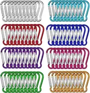 [WADY] 80Pcs Mini Carabiner Clips - Aluminum Keychain Snap Hook for Key Chain, Camping, Outdoor Traveling (4.6cm)