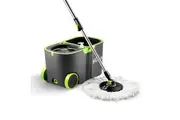Spin Mop and Bucket Tile Wood Floor Cleaner 4 Microfiber Mop Heads Easy Cleaning System 360 Degree Rotating