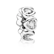 New 100% Genuine Authentic Pandora Silver Sparkling Heart Spacer 791252CZ~