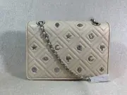 NWT Tory Burch New Cream Farida Large Fleming Charm Convertible Bag $578