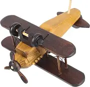 Wooden Airplane Model Vintage Aircraft Centerpiece for Living Room Retro Decor for Home