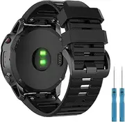 T Tersely 26mm QuickFit Sport Band for Garmin Enduro3/Fenix 8/7X/7X Pro/6X/6X Pro/5X,Soft Silicone Watch Band Replacement for Garmin Fenix 5X Plus/Fenix 3/Fenix 3HR/Tactix7/Bravo/Enduro2