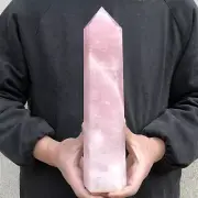 5.5LB Natural Rose Quartz Crystal Obelisk Tower Crystal Wand Point Reiki Heal