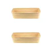 2PK Brunswick Bakers Rect Rattan 32cm Bread Banneton Basket Sourdough Basket