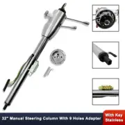 32" GM Hot Rod Natural Manual Tilt Steering Column w/Key &9 Holes Style Adapter