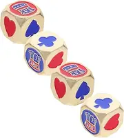 Kisangel 4pcs Metal Poker Dice for Card Games Lightweight Gaming Dice for Parties Role Playing Enhance Your Poker Experience with Smooth Finish