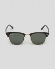 [Ray-Ban] Ray-Ban Men's Clubmaster Polarised Sunglasses in Black One Size Black